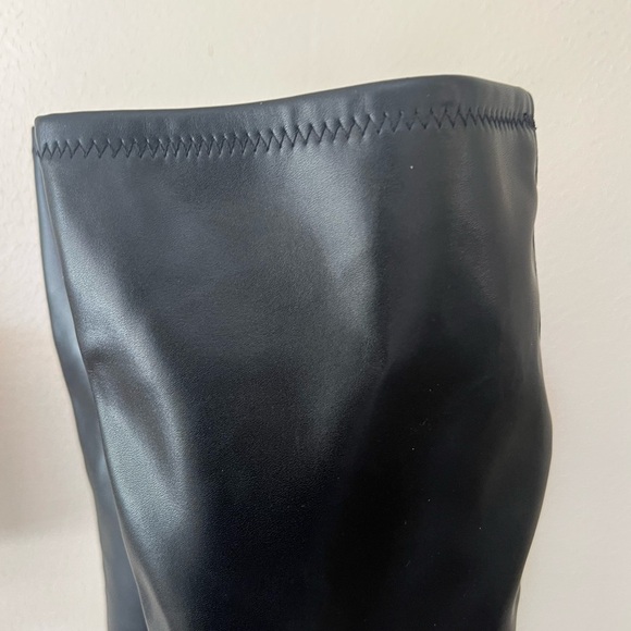 ALDO Maritza Black Platform Stretch Over Knee-High Boots Size 10 Y2K/90s Retro - Picture 5 of 16